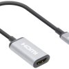 MANHATTAN 4K@60Hz Adapter USB-C na HDMI USB 3.2 Typ C męski na HDMI żeński aktywny konwerter aluminium czarny