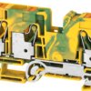 Protective conductor terminal, push-in connection, 0.5-25 mm², 3 pole, 8 kV, green/yellow, 2494020000