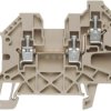 Through terminal block, screw connection, 0.5-4.0 mm², 2 pole, 32 A, 8 kV, dark beige, 1905140000