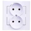 SONATA Gniazdo podwójne kompletne z ramką biały mat GP-2R/75