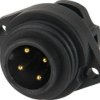 Złącze okrągłe 4-pinowe Panel Gniazdo RS PRO Męski IP67 WA22