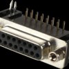 107-15-2-1-20 D-SUB socket, 15-pin, angled