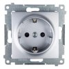 Simon 54 Gniazdo pojedyncze SHUKO 16A IP20 z przesłoną torów srebrny mat DGSz1Z.01/43