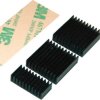 Heatsink, 2 piece length 19 mm + 1 piece length 8.5 mm, (W x H) 19 x 5 mm, black, for Raspberry Pi, RPI-COOLKIT.9