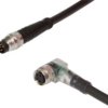 Kabel konfekcjonowany obustronny złącze M8 żeńskie 4-pin kątowe M8 męskie 4-pin proste 4x0,34mm z kablem 1,5m IP67 wskażnik LED