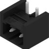 Pin header, 2 pole, pitch 5.08 mm, angled, black, 1877370000