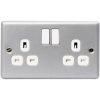 BG Electrical MC522-01 Metal Clad Switched Socket 2-Gang 13A
