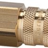 Quick-release coupling, L 38 mm, 35 bar, brass, for plastics processing, food, pharmaceutical or electronics industry, 107129