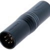 Adapter, XLR plug 5 pole to XLR plug 5 pole, black, NA5MM-B