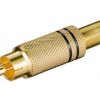 Wtyk RCA pozłacany z zabezpieczeniem przed zginaniem