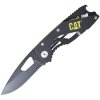 CAT 980267 Folding Knife 6.7cm Blade Black Aluminium Grip Belt Clip