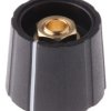 Pokrętło potencjometru oś: 6.35mm średnica: 21.5mm Okrągłe Nylon Czarny Sifam
