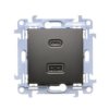 SIMON10 czarny CEC2CA.01/49 Ład. USB + USB-C
