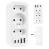 Gniazdko Prądowe X3 + 4Xusb Maclean, Rozgałęźnik Z 3 Gniazdami, 2Xusb A,...