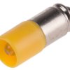 Lampka kontrolna Żółty 24V ac/dc Rowek miniaturowy LED średnica 6mm długość 16mm
