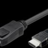 Adapter cable, 1 m, black, DisplayPort 1.2 plug, straight to HDMI 1.4b plug, straight, ICOC-DSP-H12-010
