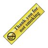 Scan 6001 Thank You For Not Smoking - Polished Brass Effect 200 x 50mm