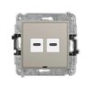 MINI Mechanizm gniazda podwójnego 2xUSB C-C, bez pola opisowego taupe 60MGUSBBO-8