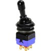 Toggle switch, metal, 2 pole, latching, On-On, 4 A/30 VDC, gold-plated, 12146AD2GK-2V