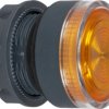 Pushbutton, illuminable, groping, waistband round, orange, front ring black, mounting Ø 22 mm, ZB5AW353S