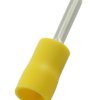 Końcówka pinowa, 2.8mm średnica, 14mm długość, Żółty, 10AWG - 12AWG