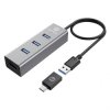 GrauGear G-HUB4-AC USB-Hub 4 porty USB-A USB 3.0 5 GBit/s z wtyczką USB-C G-HUB4-AC