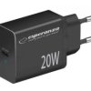 EZC104K szybka ładowarka sieciowa USB C, moc 20W, czarna