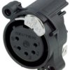 XLR panel socket, 5 pole, gold-plated, polyamide, NC5FAH-DA