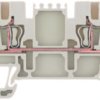 Through terminal block, spring balancer connection, 0.5-1.5 mm², 4 pole, 17.5 A, 6 kV, dark beige, 1775580000