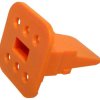 Socket, 6 pole, straight, orange, W6S
