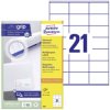 Avery-Zweckform 3481 Etykieta uniwersalna 70 x 41 mm Papier biały 2100 szt. Trwały Drukarka atramentowa, Drukarka Lasero