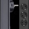 8084 Innovative space-saving lever power strip, black