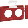 Maskownica z polem opisowym 2-krotna ABS bezhalogenowe (HFR) czerwona GB080213020