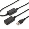 Kabel przedłużający USB 2.0 HighSpeed Typ USB A/USB A M/Ż aktywny czarny 20m DA-73102
