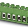 Socket header, 3 pole, pitch 5 mm, straight, green, 1934874