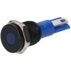 R-TECH 656978 Panel Indicator 10mm Flat 12V Blu Black Plated Brass