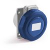 Złącze przemysłowe - zasilające 16A Gniazdo 200 → 250 V. 2P + E RS PRO Niebieski Montaż na panelu IP67