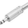Wtyk Jack 3,5mm stereo metal srebrny, gładki