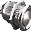 Vandal-proof pushbutton, 1 pole, silver, unlit , 1 A/50 V, mounting Ø 19.2 mm, IP66, MP0033