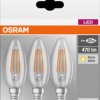 4058075819313 LED bulb BASE E14, 4 W, 470 lm, 2700 K, filament, 3 pcs.