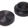 RS PRO Pokrętło mocujące Czarny długość gwintu: 6 mm Acetat średnica pokrętła 16 mm Radełkowane Zaciski śrubowe