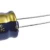 Aluminiowy kondensator elektrolityczny 47 μF 50V dc Otwór przelotowy Panasonic Przewód promieniowy roztaw: 5 mm