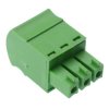 3-Way 3.81mm Screwless Pluggable Terminal Block Green 10A 300V