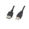 Przedłużacz USB-A M/F 2.0 1.8M czarny Lanberg
