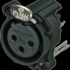 XLR panel socket, 3 pole, gold-plated, metal, NC3FAAV2