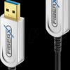 FX-I650-003 USB 3.1 fibre optic cable, FiberX, USB-A connector to socket, 3