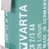 Bateria CR 2/3 AA LF Varta 6237LF, 3 V, 1350 mAh, litowe, U-końcówka do lutowania, 1 szt.