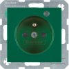 Gniazdo pojedyncze z/u LED z podwyższoną ochroną styków zielony połysk S.1/B.3/B.7 Glas 6765098913
