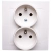 AS Gniazdo podwójne z/u z niezamiennością faz ecru GP-2GC/27