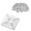 Uchwyt Samoprzylepny Montażowy Do Opasek Kablowych 40x40 mm Biały 100 Szt